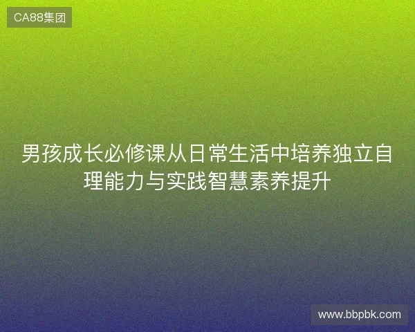 男孩成长必修课从日常生活中培养独立自理能力与实践智慧素养提升